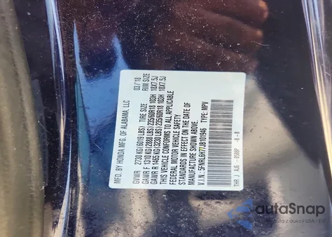 2018 Honda Odyssey Exl z USA, uszkodzony, nr VIN 5FNRL6H77JB101946